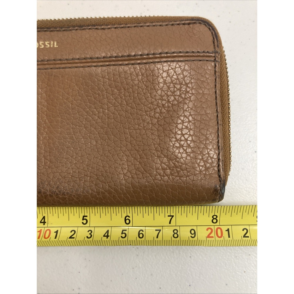 FOSSIL Tara Zip around Tassel Clutch Brown Leather‎ Wallet - Picture 11 of 13